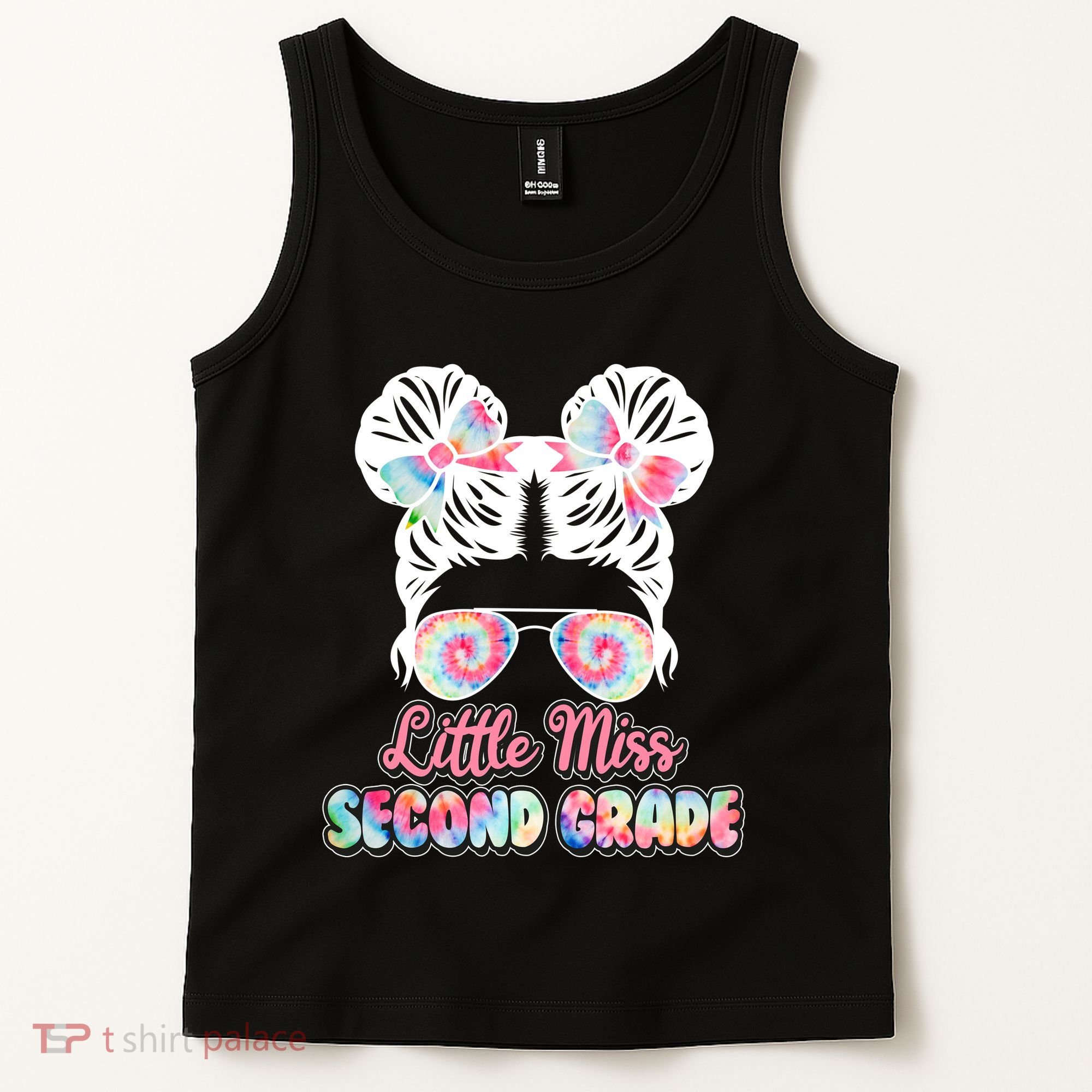 Cute Tie Dye Little Miss Second Grade Tank Top