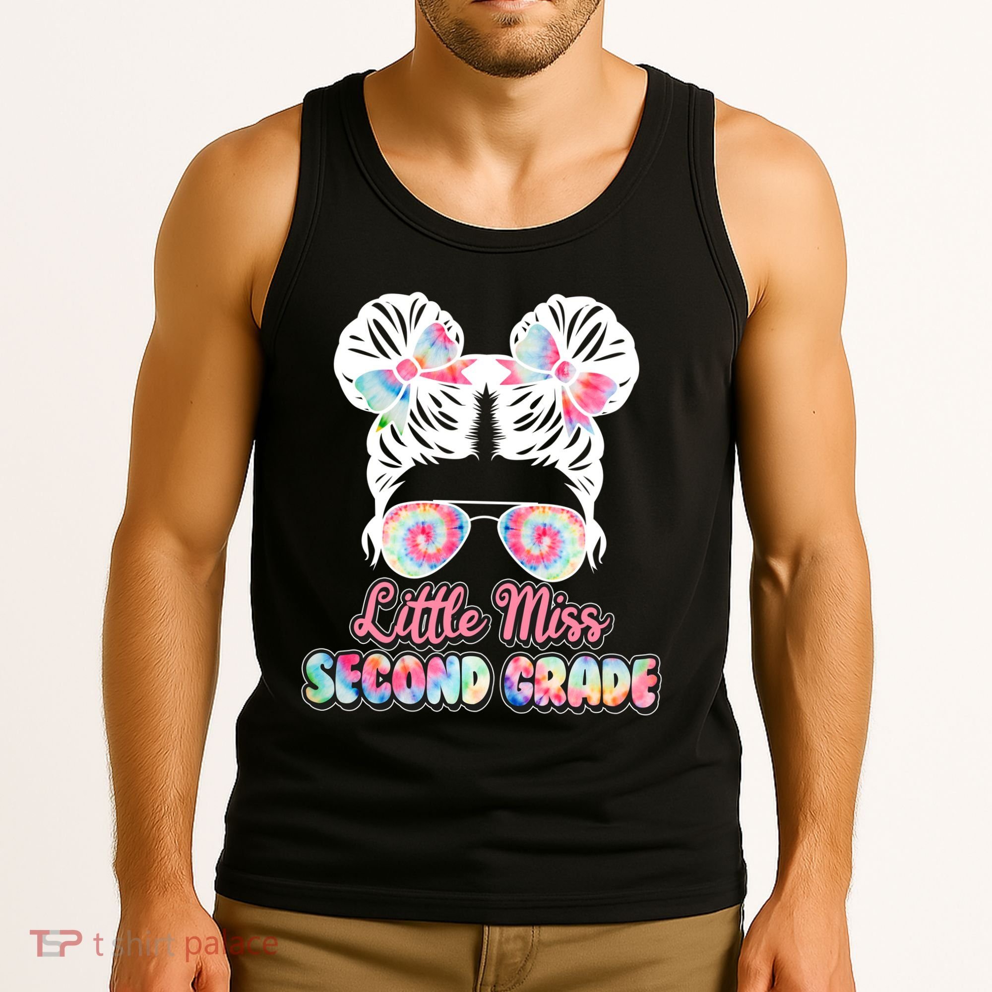 Cute Tie Dye Little Miss Second Grade Tank Top