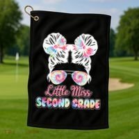 Cute Tie Dye Little Miss Second Grade Golf Towel thumb 1