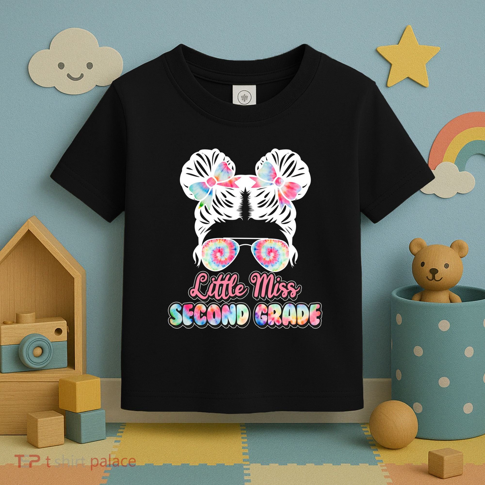 Cute Tie Dye Little Miss Second Grade Toddler T-Shirt