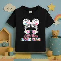 Cute Tie Dye Little Miss Second Grade Toddler T-Shirt thumb 3