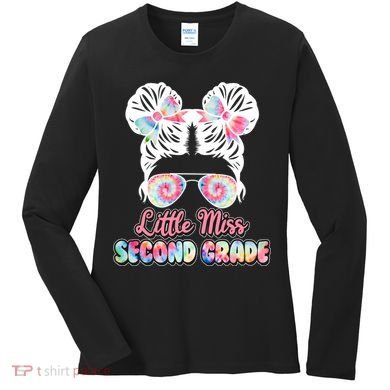 Cute Tie Dye Little Miss Second Grade Women's Long Sleeve Shirt