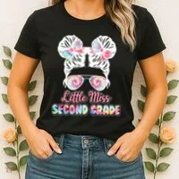 Cute Tie Dye Little Miss Second Grade Women's T-Shirt thumb 2