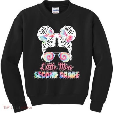 Cute Tie Dye Little Miss Second Grade Kids Sweatshirt