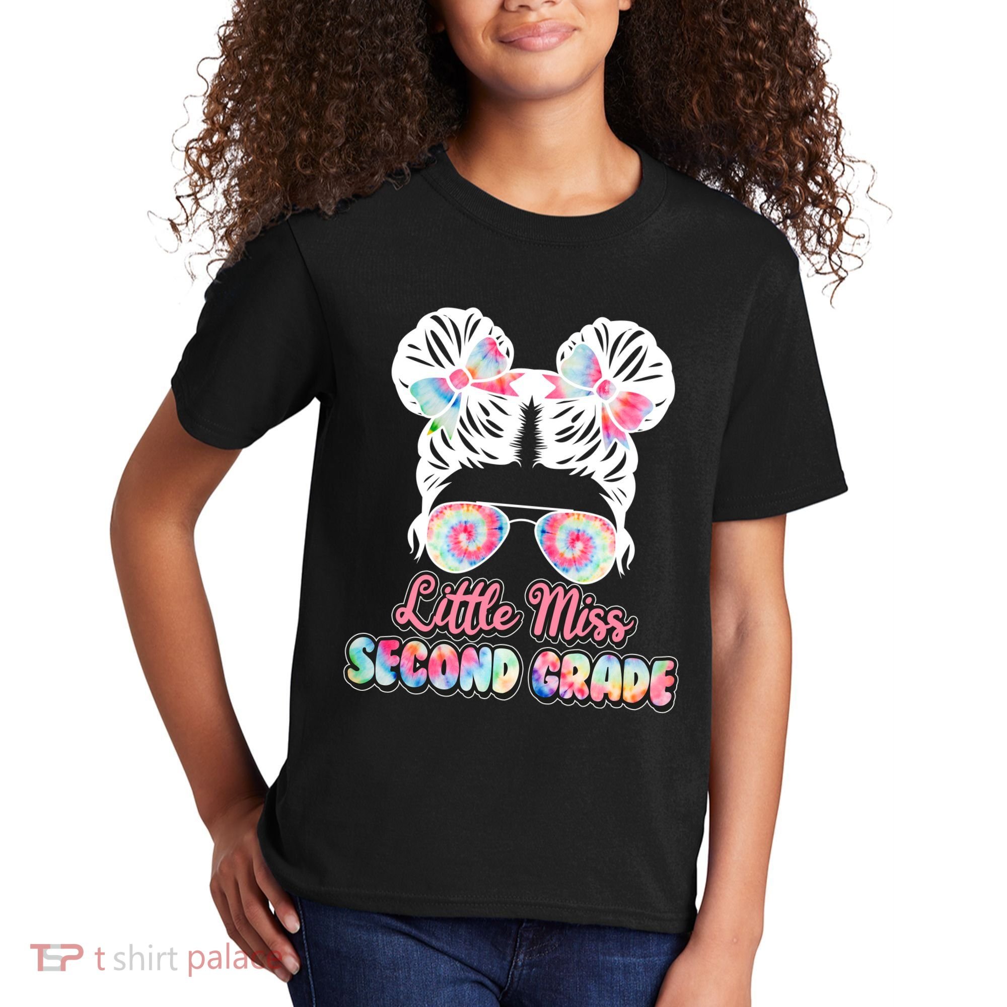 Cute Tie Dye Little Miss Second Grade Kids T-Shirt