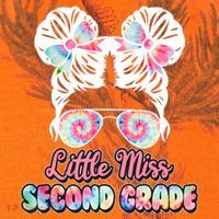 Cute Tie Dye Little Miss Second Grade Kati Licensed 12" Camo Cuffed Beanie thumb 2