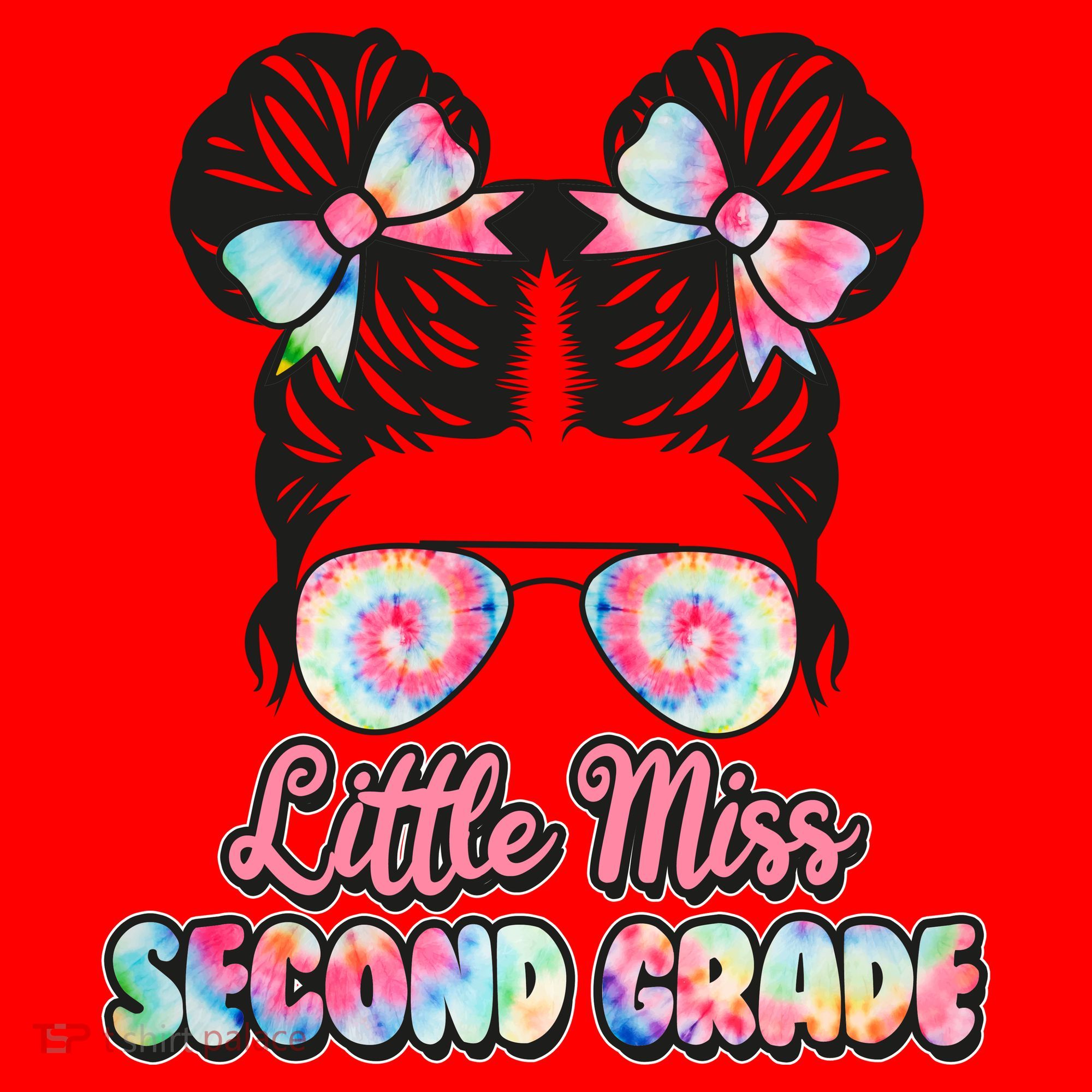 Cute Tie Dye Little Miss Second Grade Santa Hat