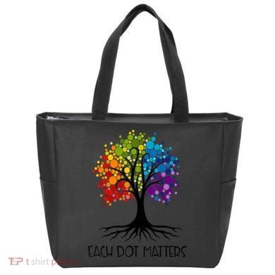 Colorful Tree Each Dot Matters Dot Day Polka Dot Gift Tote Bag