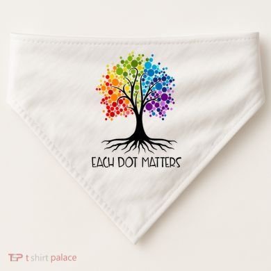 Colorful Tree Each Dot Matters Dot Day Polka Dot Gift USA-Made Doggie Bandana