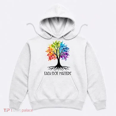 Colorful Tree Each Dot Matters Dot Day Polka Dot Gift Hoodie