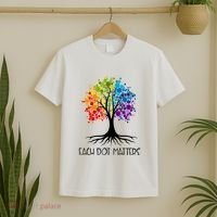 Colorful Tree Each Dot Matters Dot Day Polka Dot Gift T-Shirt thumb 2