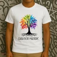 Colorful Tree Each Dot Matters Dot Day Polka Dot Gift T-Shirt thumb 3