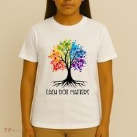 Colorful Tree Each Dot Matters Dot Day Polka Dot Gift T-Shirt thumb 4