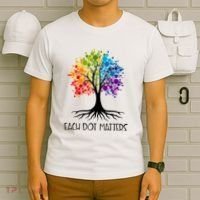 Colorful Tree Each Dot Matters Dot Day Polka Dot Gift T-Shirt thumb 6