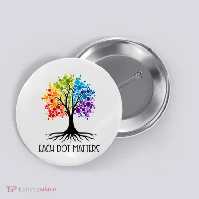 Colorful Tree Each Dot Matters Dot Day Polka Dot Gift Button