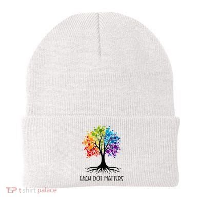 Colorful Tree Each Dot Matters Dot Day Polka Dot Gift Beanie