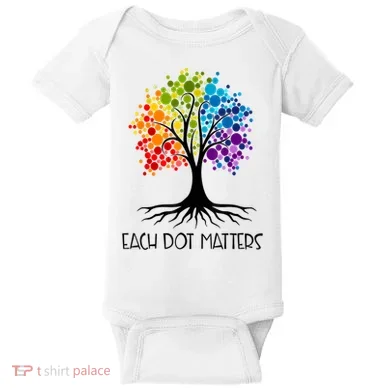 Colorful Tree Each Dot Matters Dot Day Polka Dot Gift Baby Bodysuit
