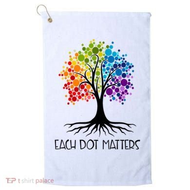 Colorful Tree Each Dot Matters Dot Day Polka Dot Gift Golf Towel