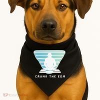 Crank The Edm Electronic Dance Music Humor USA-Made Doggie Bandana thumb 1