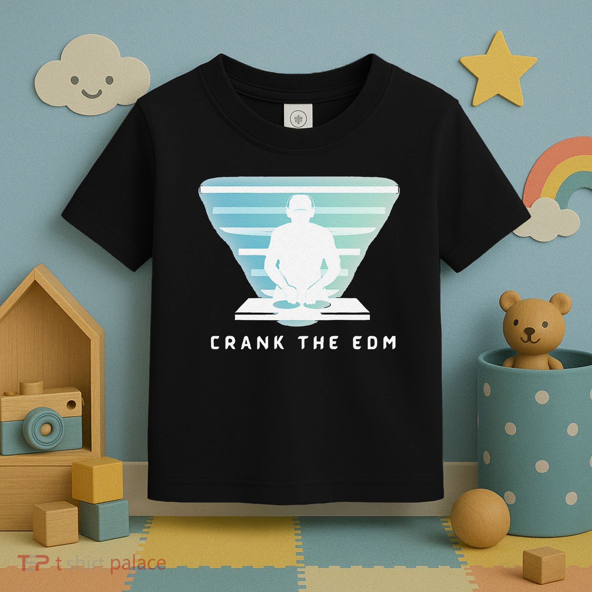 Crank The Edm Electronic Dance Music Humor Toddler T-Shirt