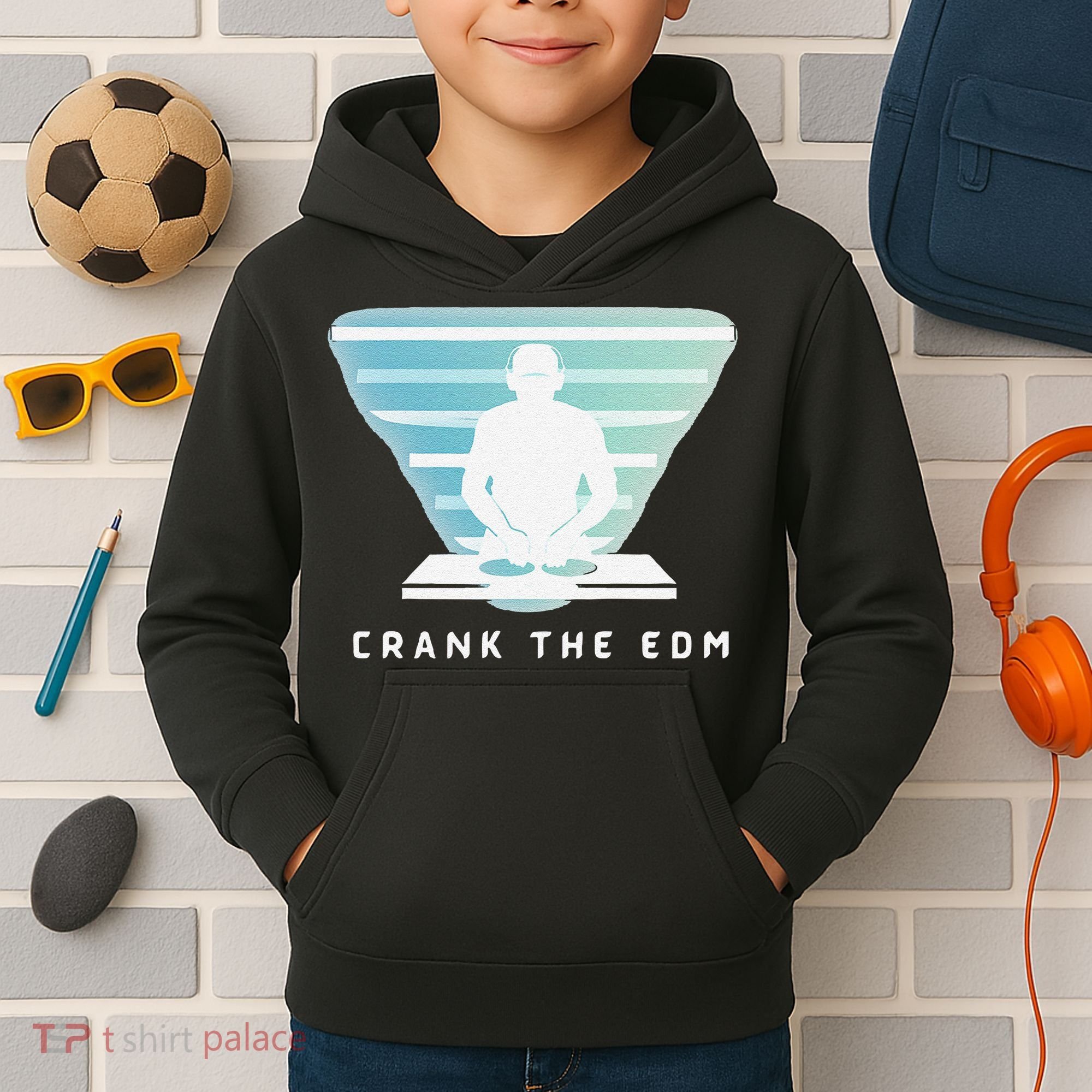 Crank The Edm Electronic Dance Music Humor Kids Hoodie