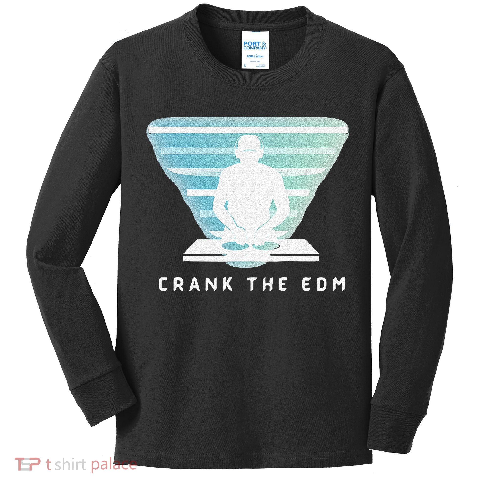 Crank The Edm Electronic Dance Music Humor Kids Long Sleeve Shirt