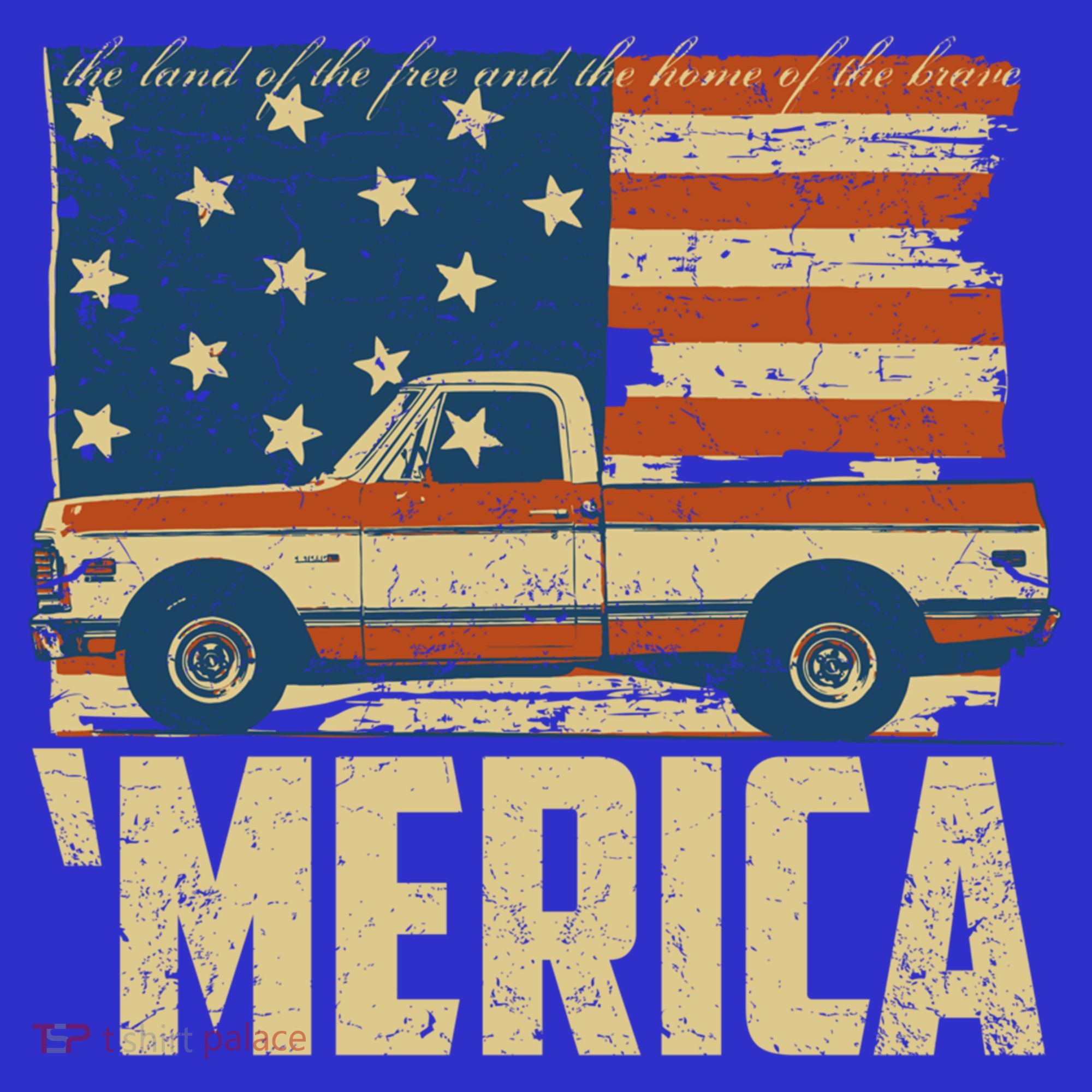 Classic Truck Funny Gift 'Merica American Flag With Pickup Truck Meaningful Gift Baby Bodysuit