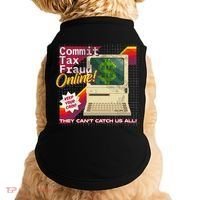 Commit Tax Fraud Online! Distressed Retro Video Game Box Art Doggie Tank thumb 0