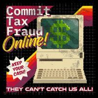 Commit Tax Fraud Online! Distressed Retro Video Game Box Art Doggie Tank thumb 4