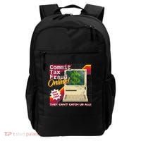 Commit Tax Fraud Online! Distressed Retro Video Game Box Art Backpack thumb 0