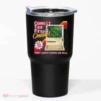 Commit Tax Fraud Online! Distressed Retro Video Game Box Art Tumbler thumb 0