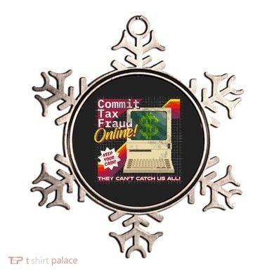 Commit Tax Fraud Online! Distressed Retro Video Game Box Art Ornament