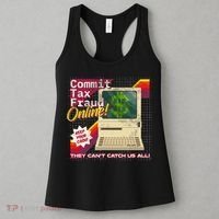 Commit Tax Fraud Online! Distressed Retro Video Game Box Art Women's Tank Top thumb 3