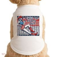 Chill The Fourth Out Funny 4th Of July Doggie Tank thumb 0