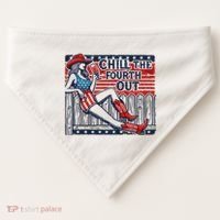 Chill The Fourth Out Funny 4th Of July USA-Made Doggie Bandana thumb 0