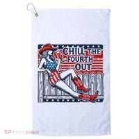 Chill The Fourth Out Funny 4th Of July Golf Towel thumb 0