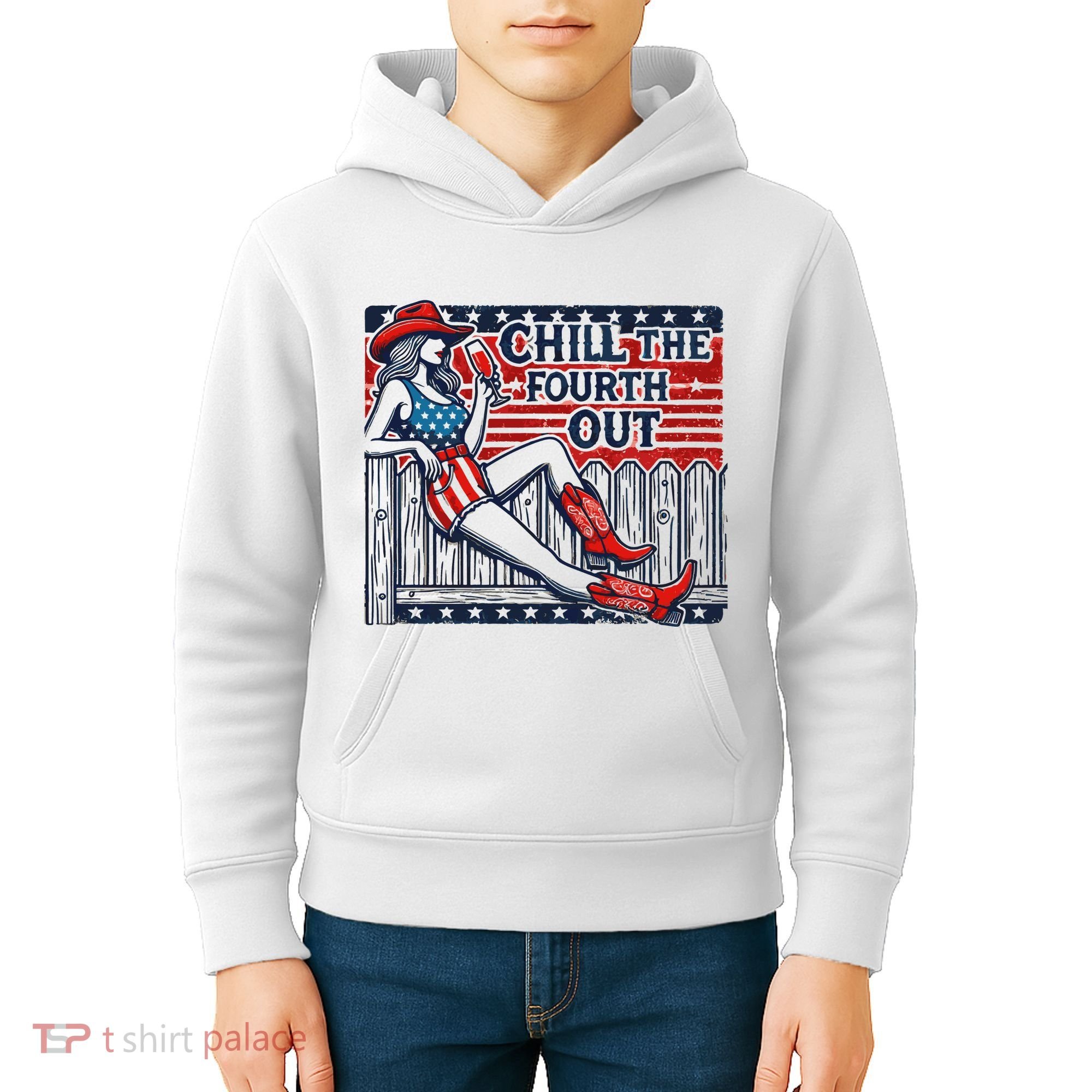 Chill The Fourth Out Funny 4th Of July Kids Hoodie
