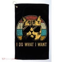 Cat Themed Funny I Do What I Want Cat Golf Towel thumb 0