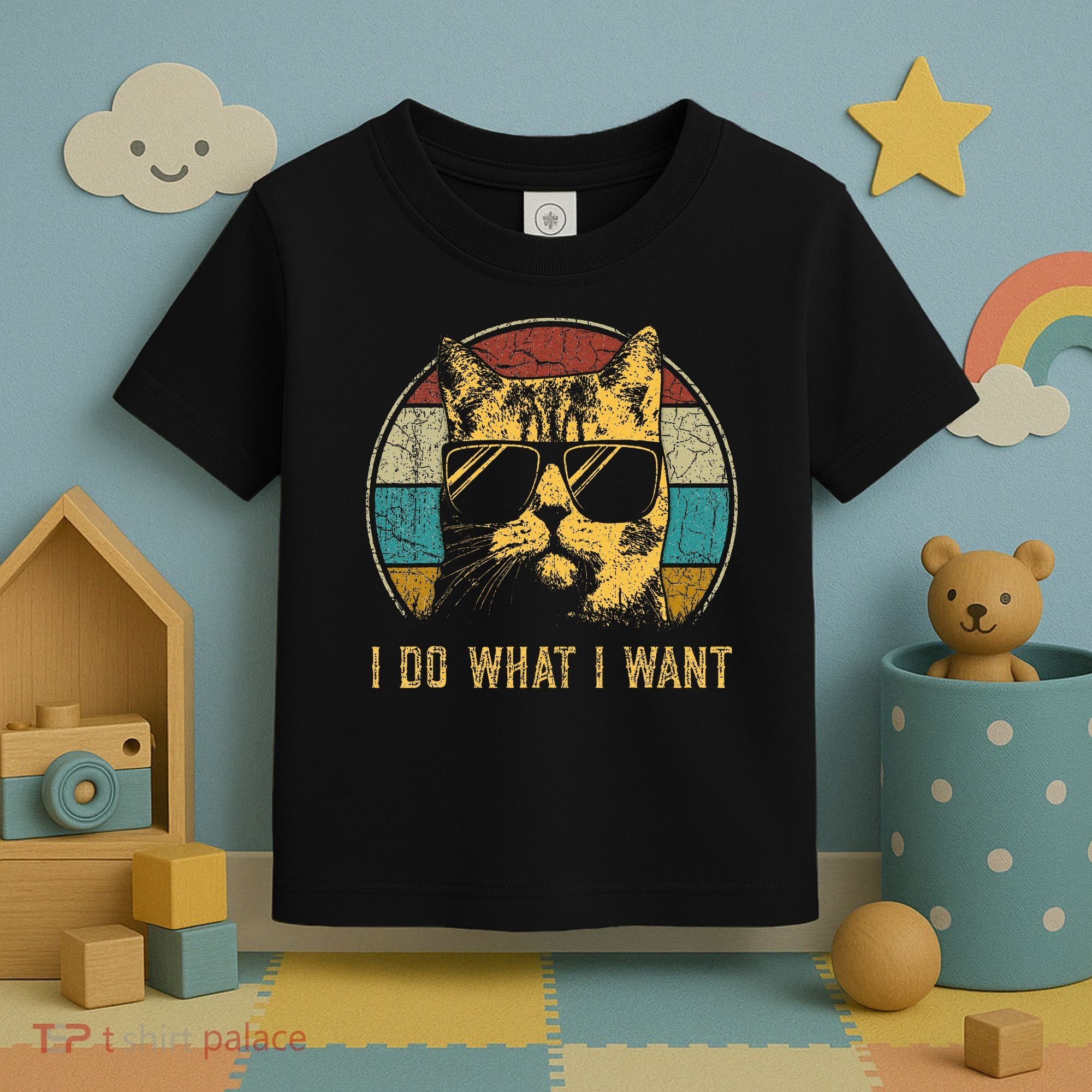 Cat Themed Funny I Do What I Want Cat Toddler T-Shirt