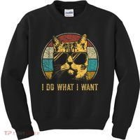 Cat Themed Funny I Do What I Want Cat Kids Sweatshirt thumb 0
