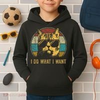 Cat Themed Funny I Do What I Want Cat Kids Hoodie thumb 2
