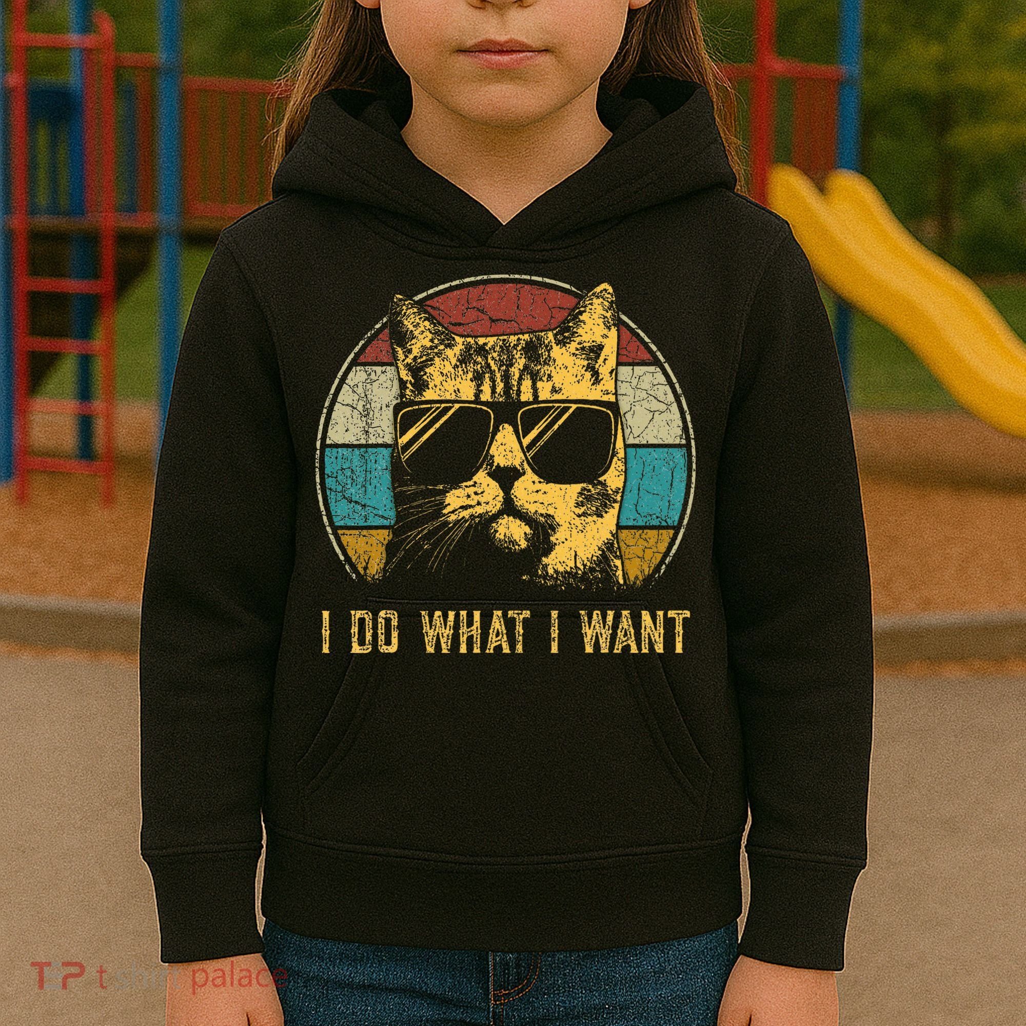 Cat Themed Funny I Do What I Want Cat Kids Hoodie