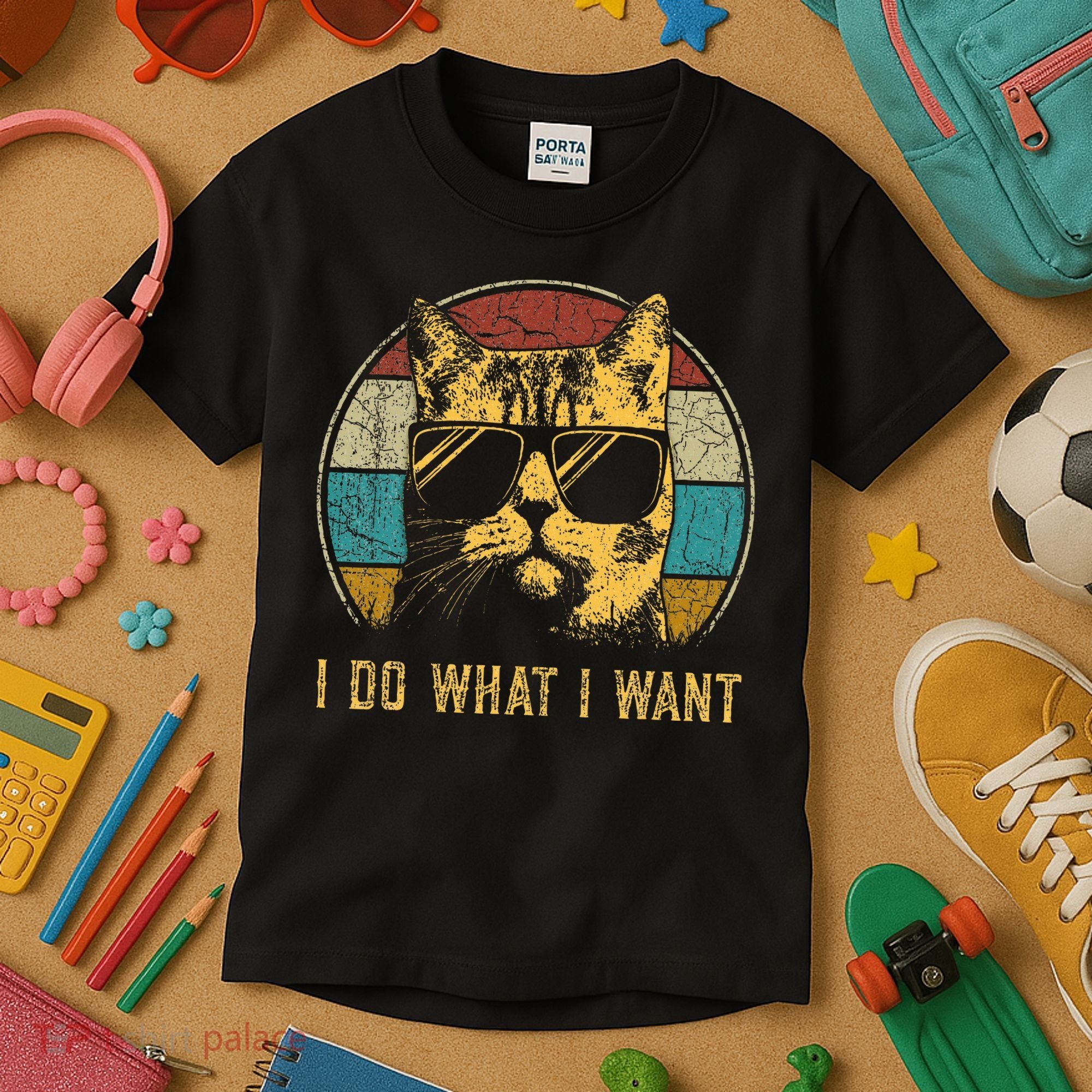 Cat Themed Funny I Do What I Want Cat Kids T-Shirt