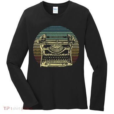 Cool Typewriter For Author Writer Keyboard Women's Long Sleeve Shirt