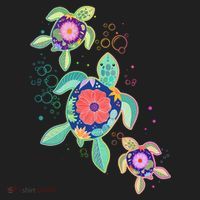 Cute Tropical Flower Ocean Sea Turtles Tumbler thumb 3