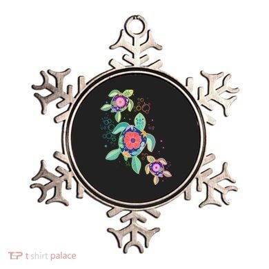 Cute Tropical Flower Ocean Sea Turtles Ornament