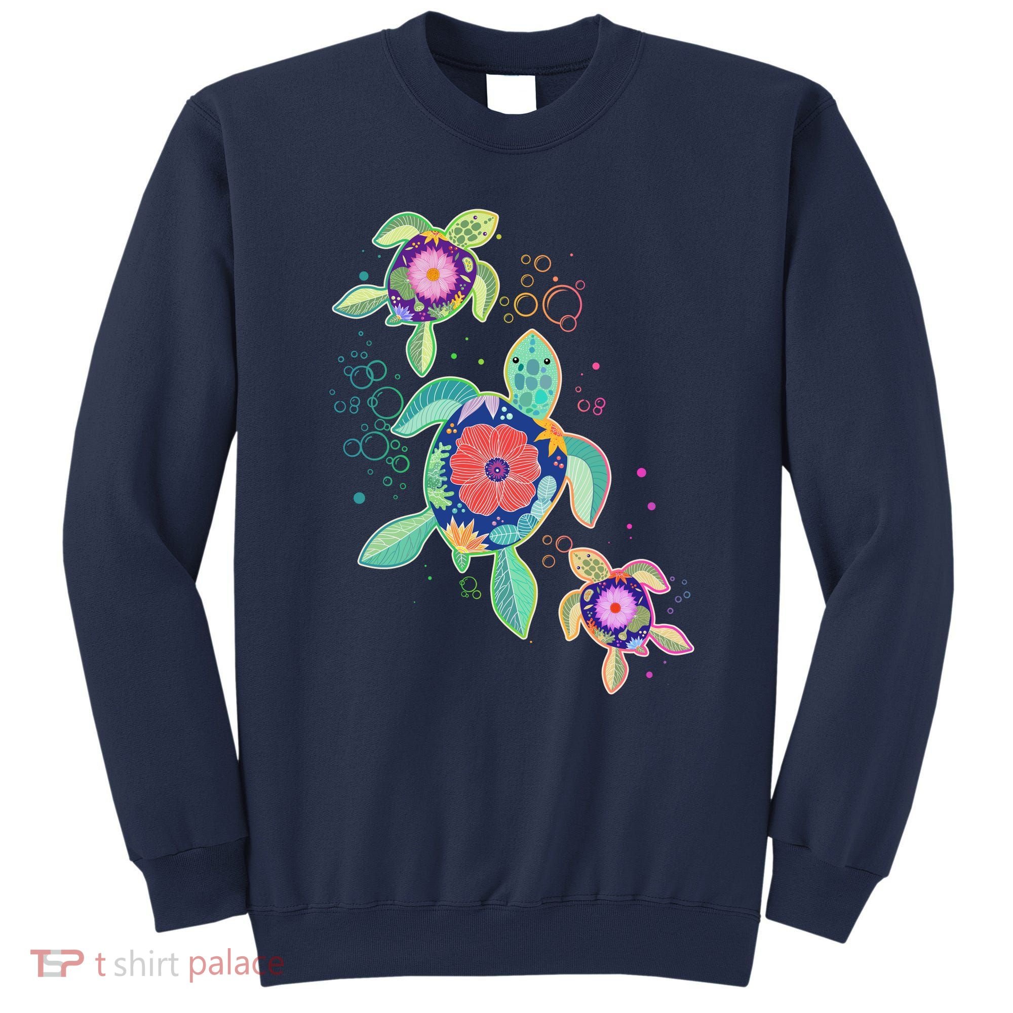 Cute Tropical Flower Ocean Sea Turtles Sweatshirt
