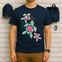 Cute Tropical Flower Ocean Sea Turtles T-Shirt thumb 6