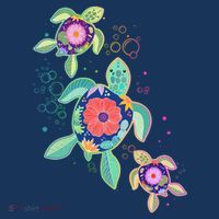 Cute Tropical Flower Ocean Sea Turtles Tank Top thumb 6