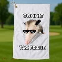 Commit Tax Fraud Golf Towel thumb 1